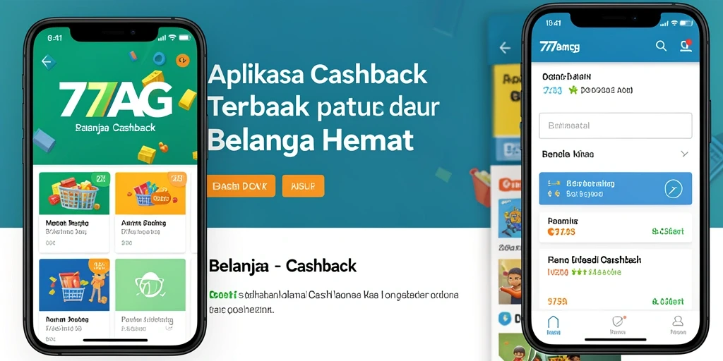 Antarmuka aplikasi 77AG yang menampilkan penawaran cashback terbaru.