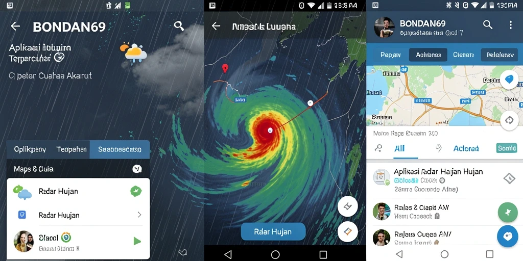 Tampilan antarmuka BONDAN69 yang menunjukkan radar hujan secara real-time.