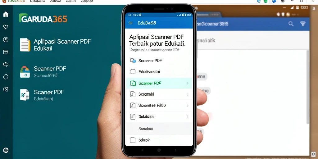 Tampilan antarmuka GARUDA365 dengan fungsi Scanner PDF yang praktis.