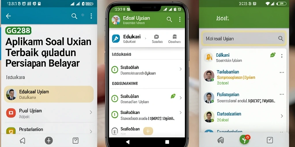 Tampilan antarmuka pengguna GG288 saat mengerjakan soal ujian.