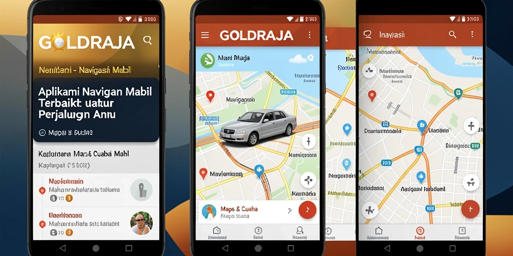 Antarmuka utama GOLDRAJA menampilkan peta dan rute yang jelas.