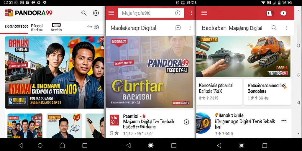 Antarmuka PANDORA99 yang menarik dan informatif dari aplikasi Majalah Digital.
