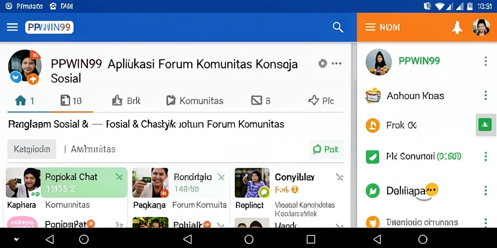 Antarmuka utama PPWIN99 menampilkan forum komunitas yang interaktif.
