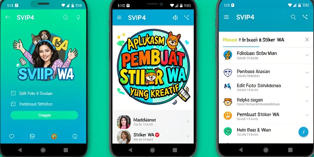 Screenshot antarmuka SVIP4 yang menunjukkan fitur Pembuat Stiker WA.