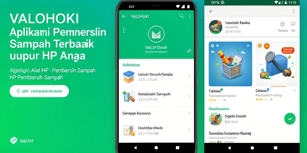 Tampilan antarmuka aplikasi Pembersih Sampah VALOHOKI yang modern.