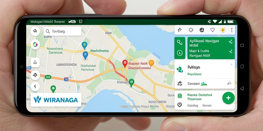 Antarmuka WIRANAGA menampilkan rute navigasi yang jelas dan informatif.